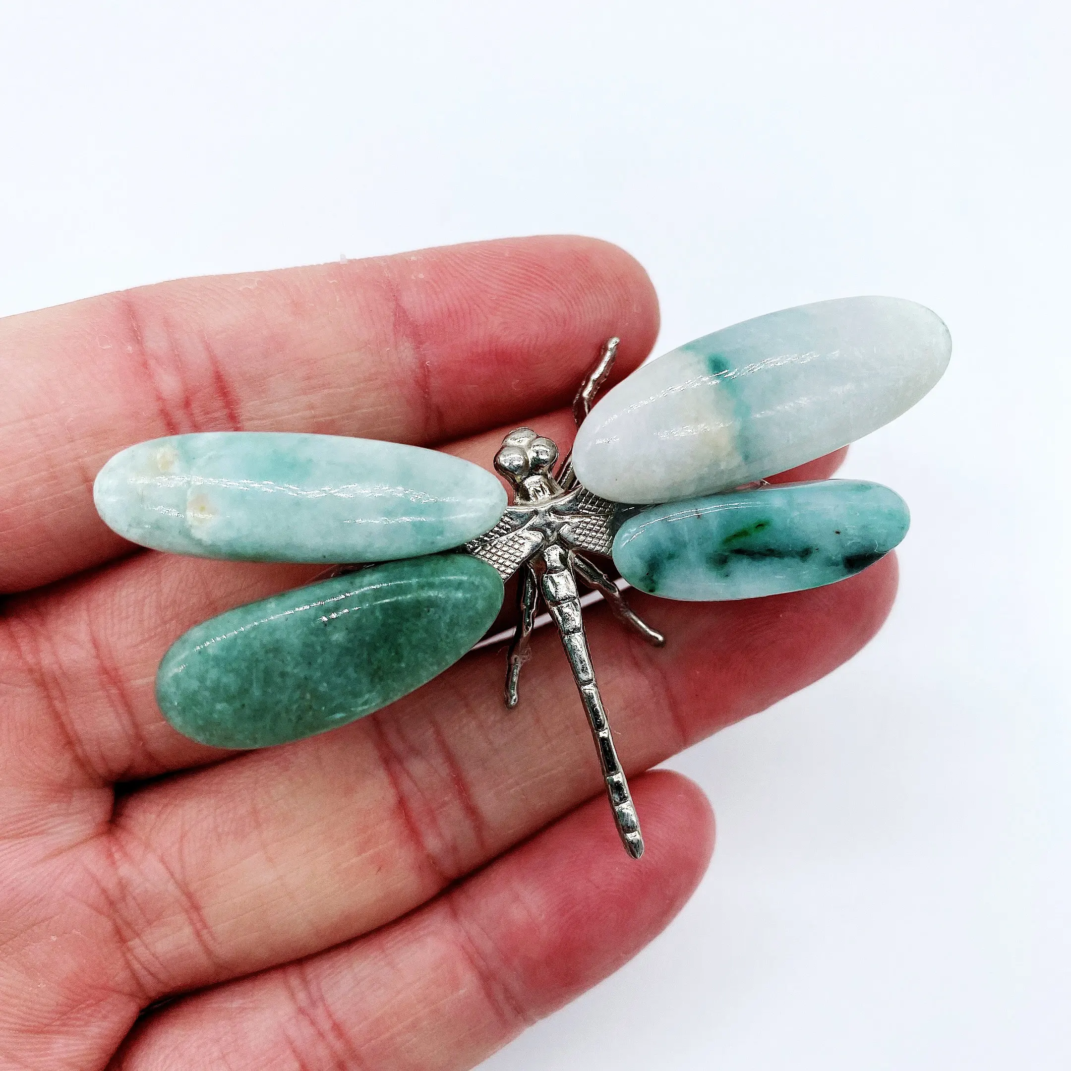 2pcs Natural jade Energy Reiki stone dragonfly carving decoration Crystal Quartz Healing High Quality Gemstone For Gift