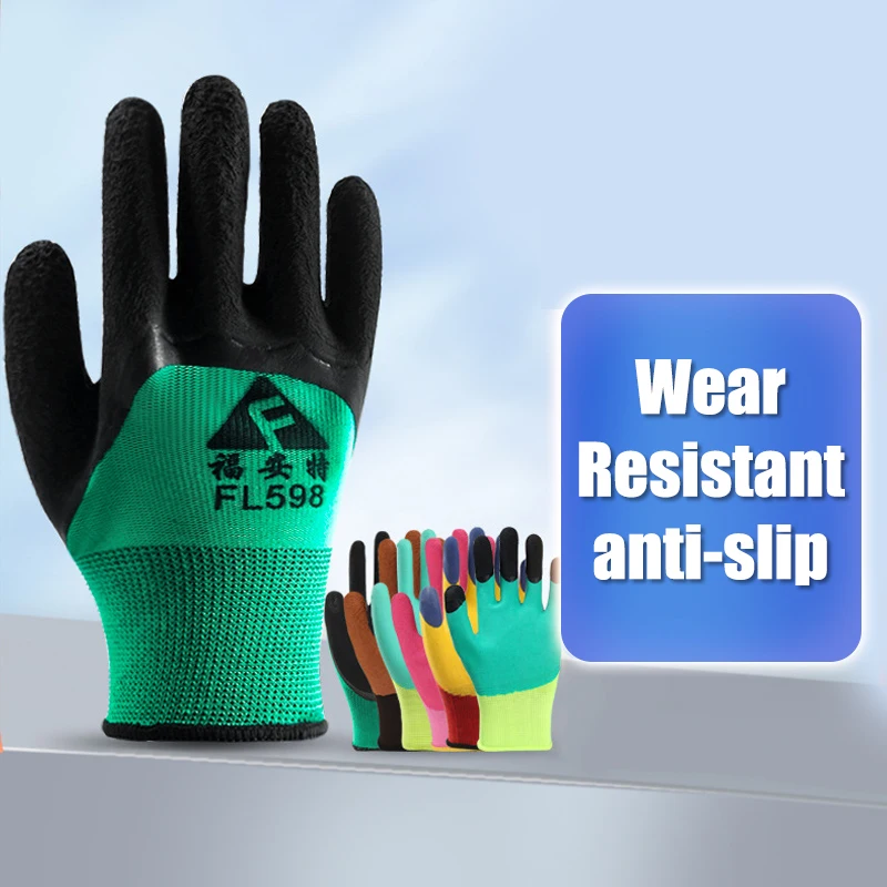 Guantes de nitrilo para hombre y mujer, manoplas cálidas de goma para neumáticos, resistentes al desgaste, antideslizantes, protección laboral, para jardinería y construcción, Invierno