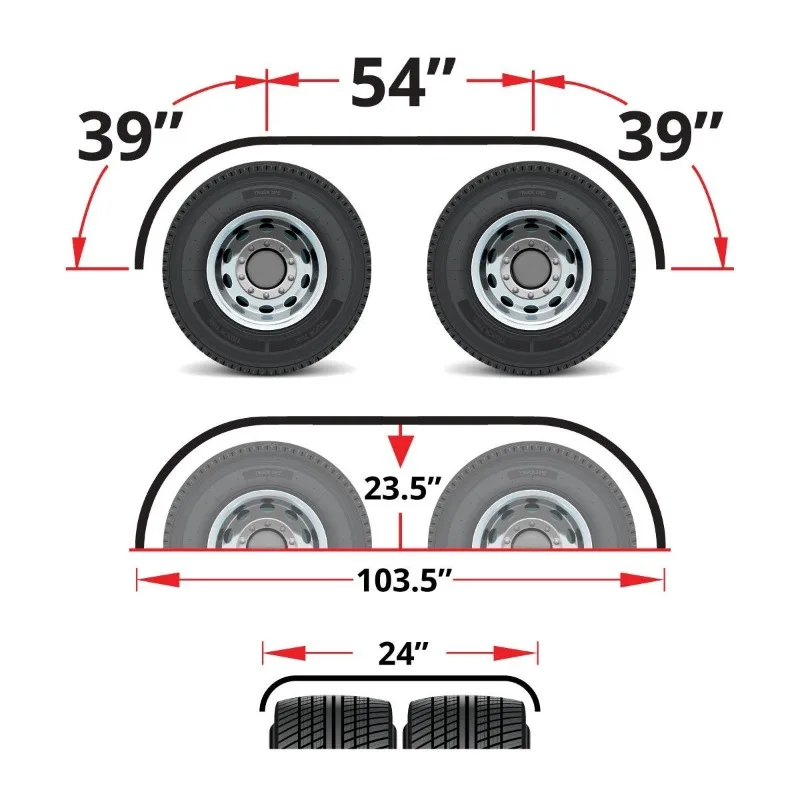 Custom 132" Truck Smooth Stainless Steel Trailer Full Fender with w/Rolled Edge 39"-54"-39" 14 16 Gauge