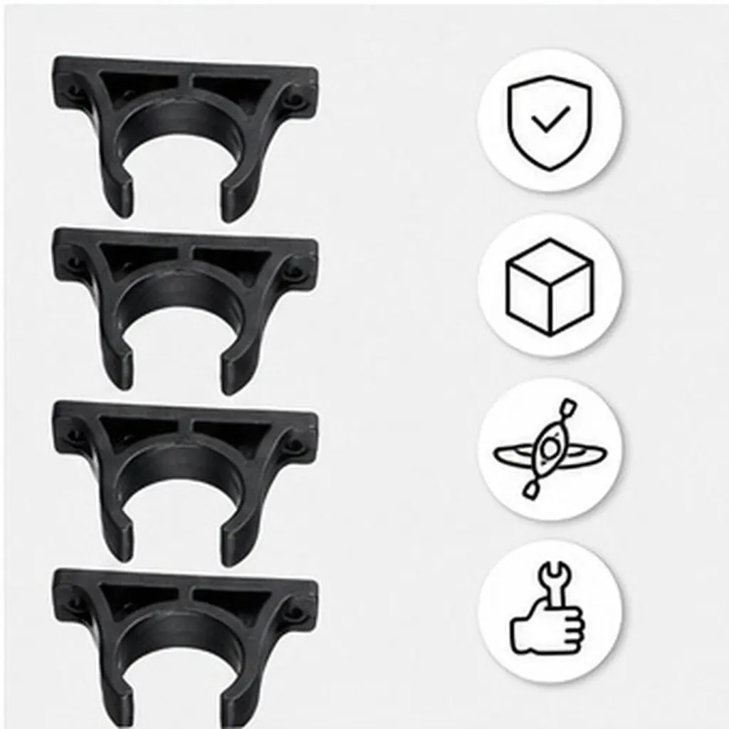 4Pcs Weather Resistant Plastic Paddle Clip Holder for Kayak Canoe Rowboat Reliable Paddle Fixing Buckles Simple Design Reusable