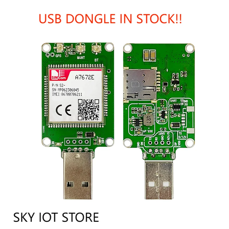 ¡¡¡EN STOCKJ!!!! !SSKY IOT STORE USB DONGLE IMCOM SIM7672G SIM7672E SIM7672NA LTE CAT1 USB Dongle, con GPS banda Global 1 Uds
