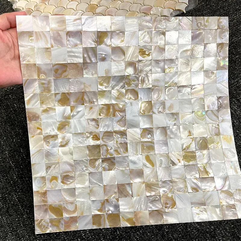 wholesale 330pcs/lot Shell Mosaic Tile Natural White Mother of Pearl Wall Backsplash Bathroom Tiles square