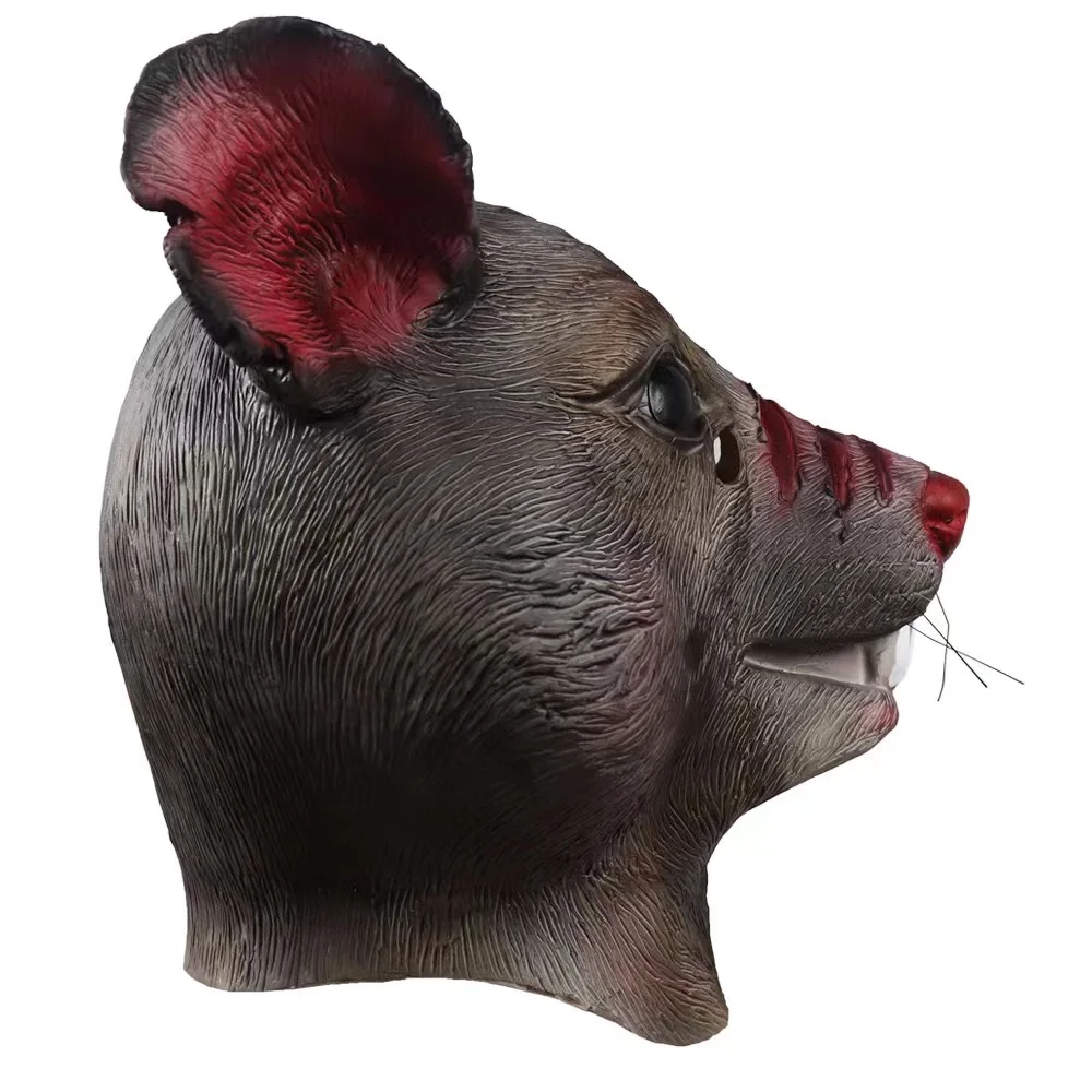 

Rat Mask Latex Animal Mouse Monster Mask Novelty Halloween Costume Party Full Head for Adults