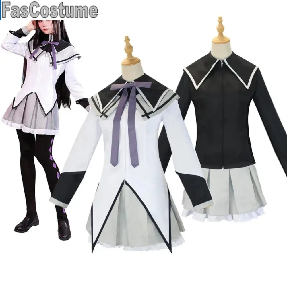 

Akemi Homura Cosplay Skirt Anime Magical Girl Puella Magi Cosplay Costume Fighting Uniform Stockings Akemi Homura Outfits