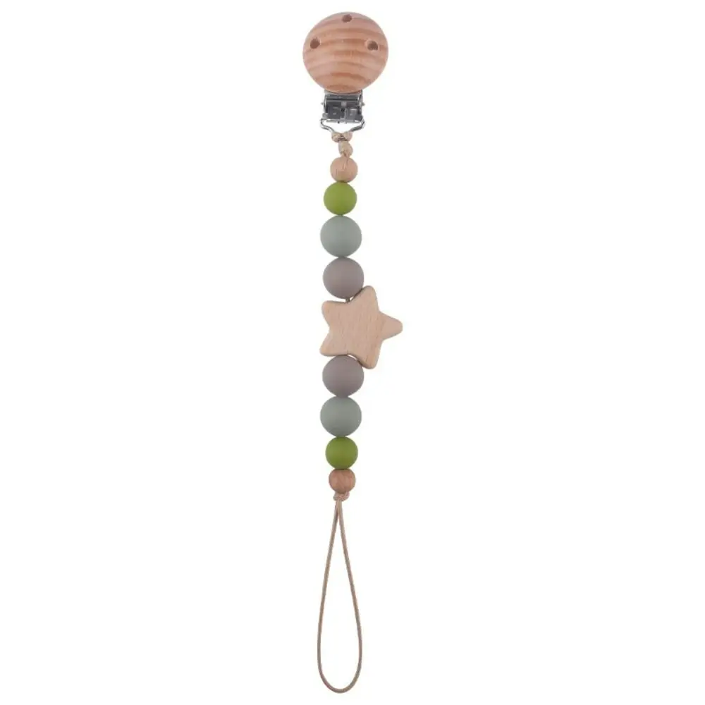 

Nipple Holder Clips Wood Toddler Soother Holder Pacifier Holder Clips Baby Teether Toys Straps Dummy Clips Baby Pacifier Chain