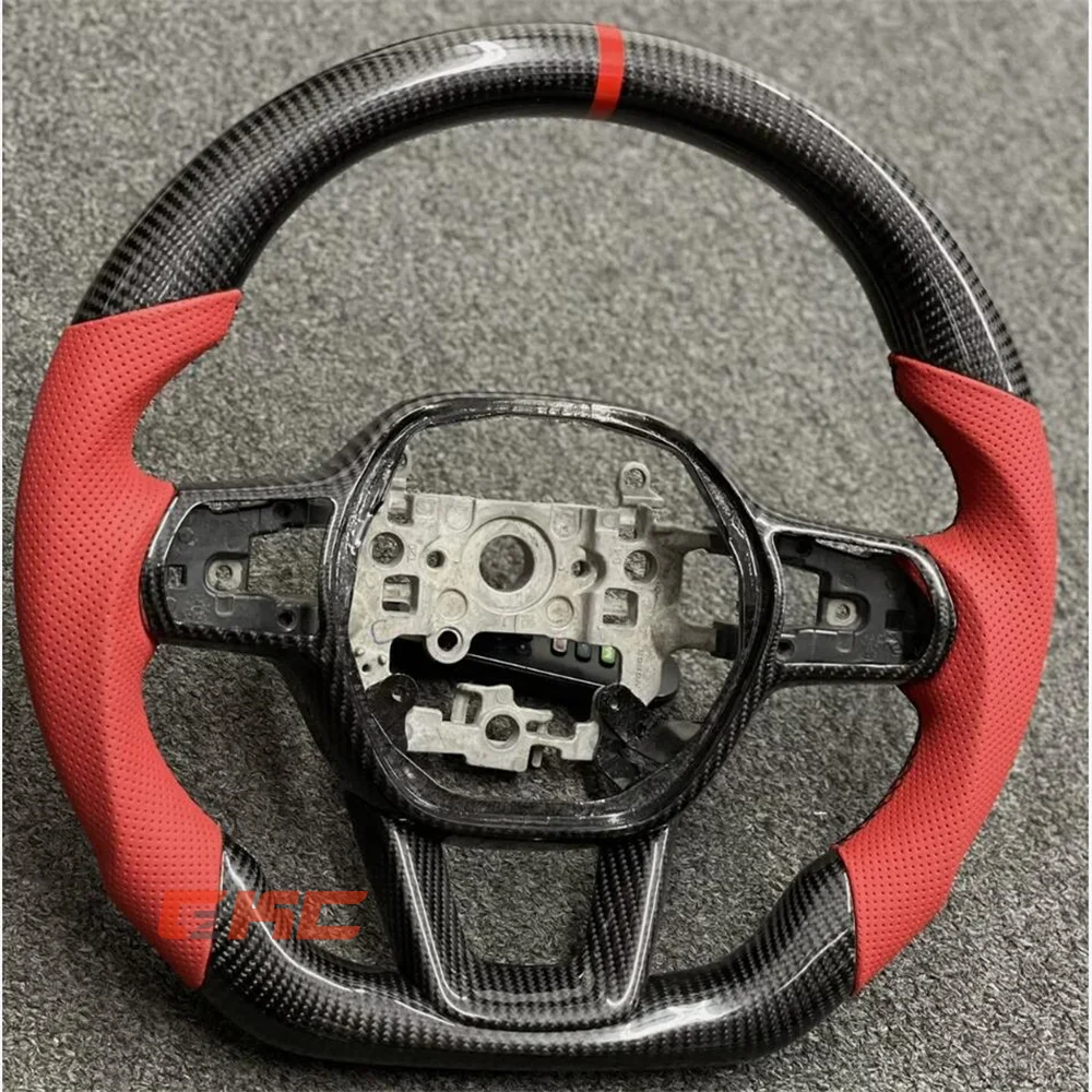 

Steering Wheel for 2023 2024 2025 HONDA CR-V Customized black Carbon Fiber red Perforated Leather