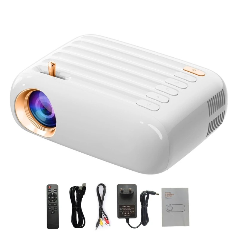 

V1 Mini Projector Native1280x720Pixels Support 1080P Portable USB Video Projector Kids Gift for Home Theater Cinema