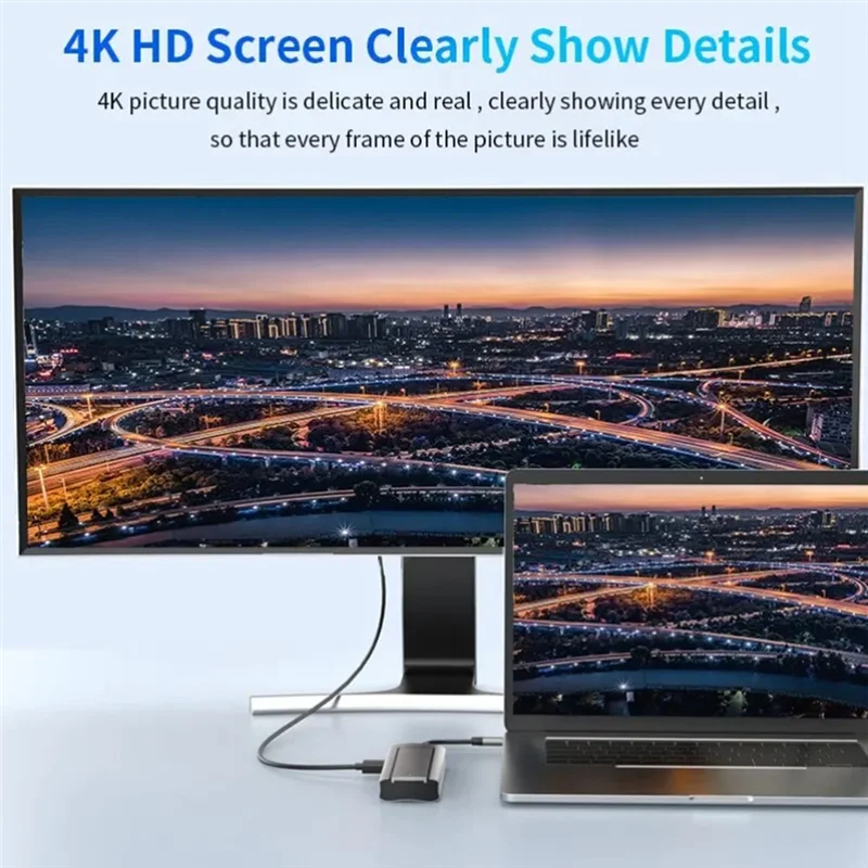 GW-6-In-1 M.2 SSD HUB USB C Dockingstation mit Festplattenspeicher USB 3.0 Typ C auf kompatibel – Laptop für Laptops