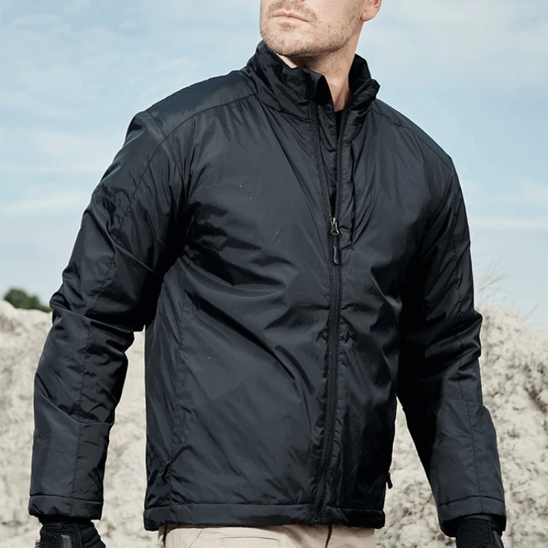 

Winter Warm Heat Reflective Tactical Jacket Men Military Windbreaker Thermal Parkas Ultra Light Silk-Like Cotton Outdoor Clothes