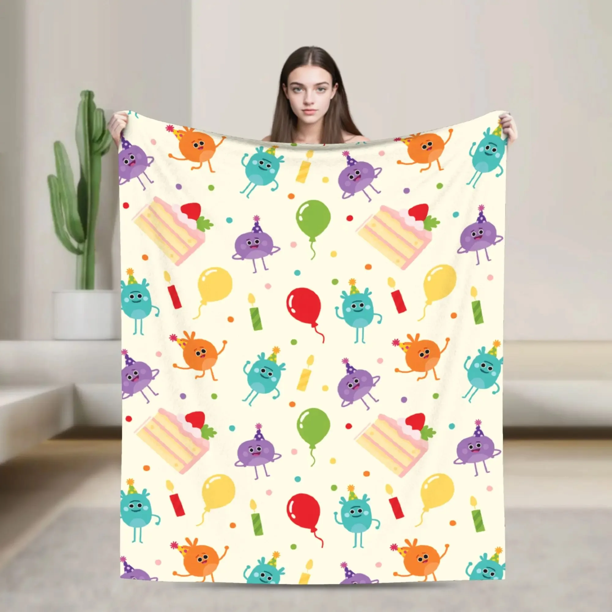 

Фланелевое одеяло Bumble Nums Birthday Cake: супермягкое, очень теплое, для спальни, путешествий, покрывало для кровати и дивана