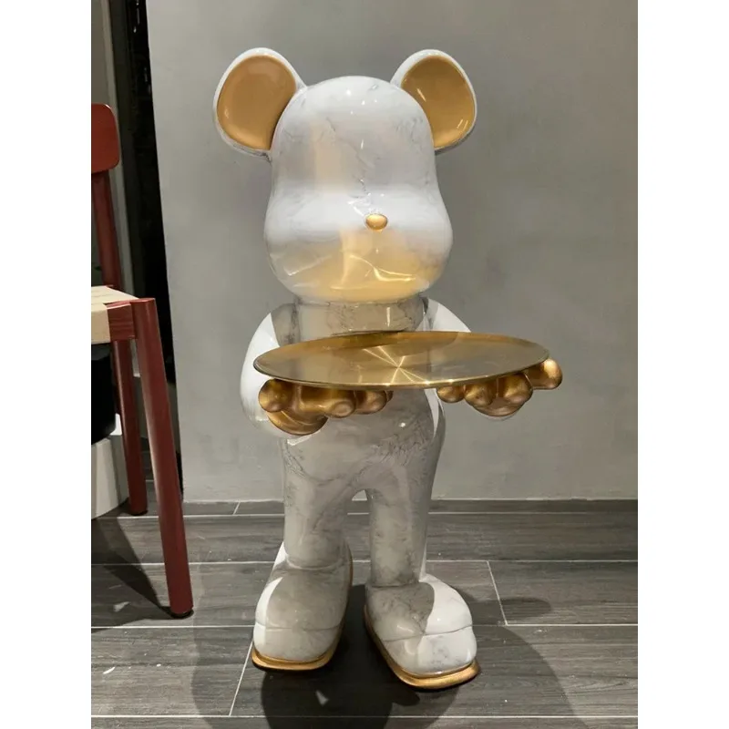 Home Decoration Bear Sculptures and Sculpture Room Decor Large Floor Animal Figurine Home Decorations Accessories Side Table