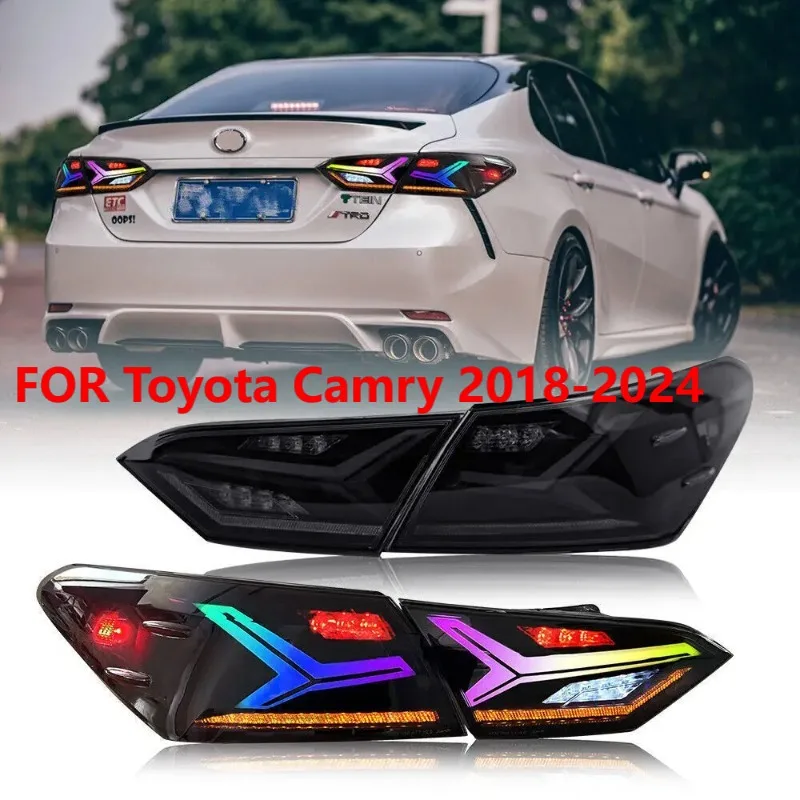 

For Toyota Camry 2018-2024 1Pair RGB LED Tail Lights Brake Turn Signal Plug and Play
