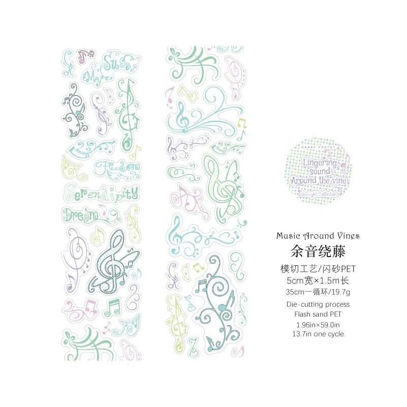 35CM/Rolle Frische Blumen- und Pflanzenmuster im INS Retro-Stil, vielseitiges Material für Handarbeiten, DIY-Basis, dekorative Aufkleber – Detail 8