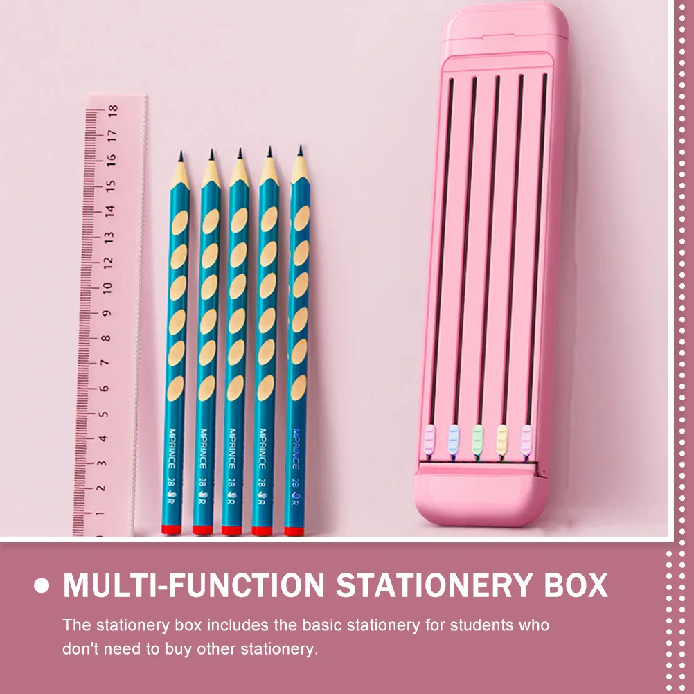 

1Set Versatile Stationery Set Compact Portable Design Safe Strong Student Supply Creative Organizer for School Home Travel Use