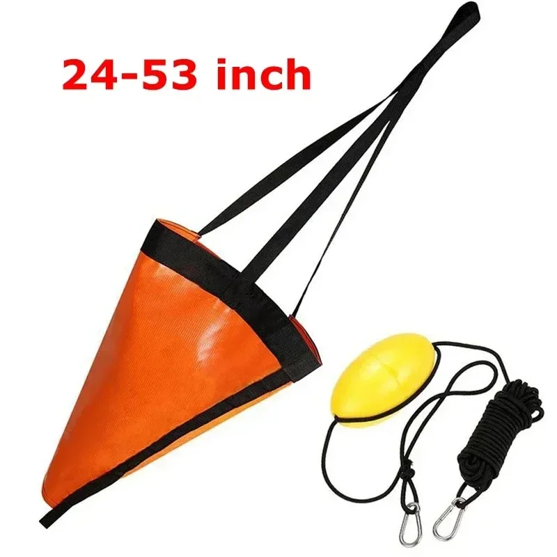 24/32/42/53\'\' Sea Drogue Anchor Float Marine Kayak Drift Rowing Boat Fishing Brake Lifeboat Anchor Yacht Traction Rope Buoy Ball