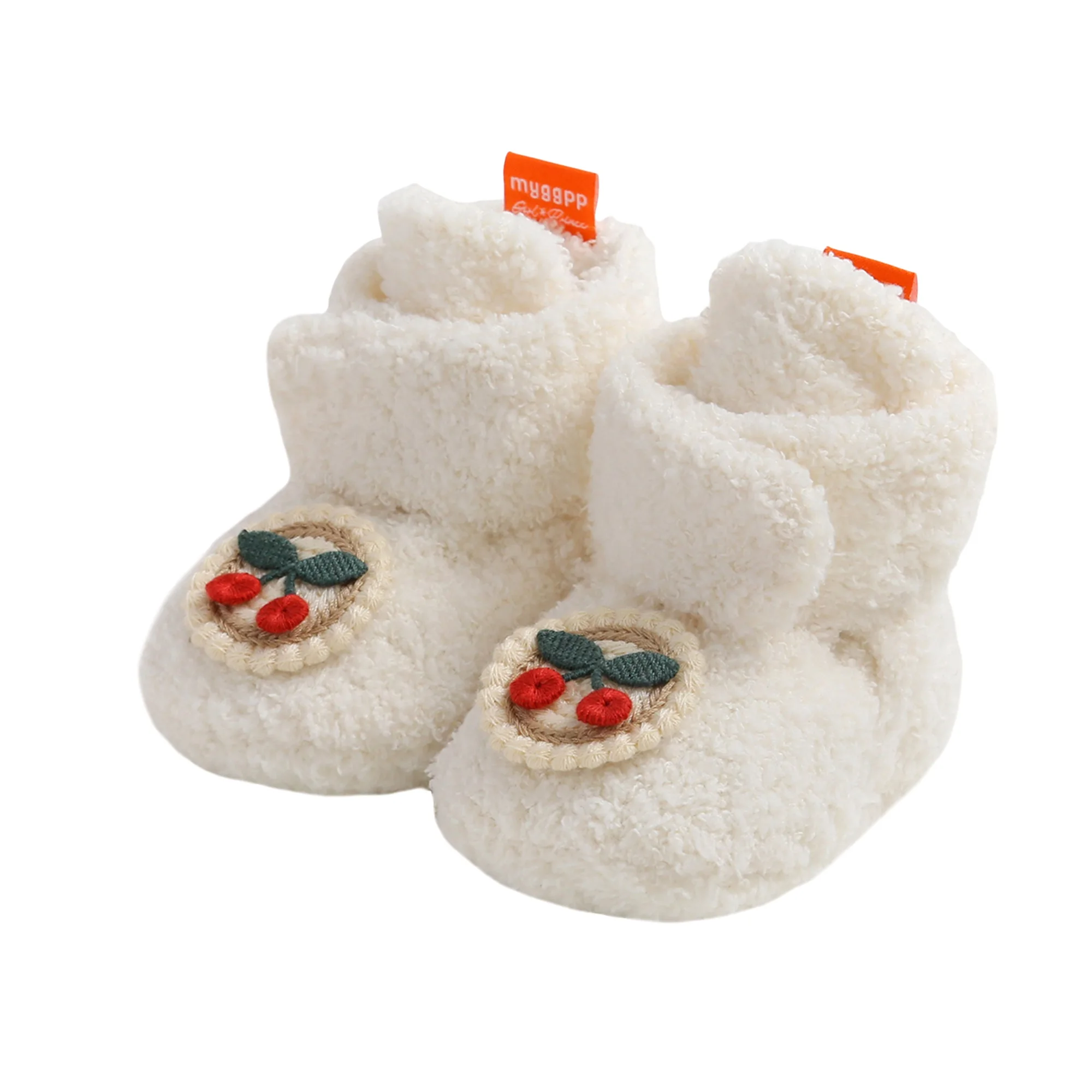

Baby Christmas Booties Fleece House Slippers Winter Infant First Walker Shoes with Non-Skid Soles
