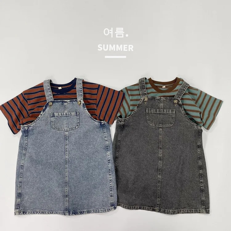 Korean Striped Summer New Children's Striped Short-sleeved T-shirt Boys and Girls Cotton Versatile Casual T-shirt Top