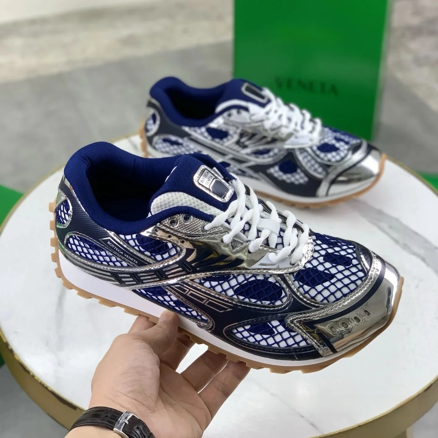 جديد Colorway الأصلي Bv Wang Yibo سميكة القاع أبي أحذية رياضية غير رسمية أحذية زرقاء مريحة احذية الجري شبكة العلوي المطاط... #3