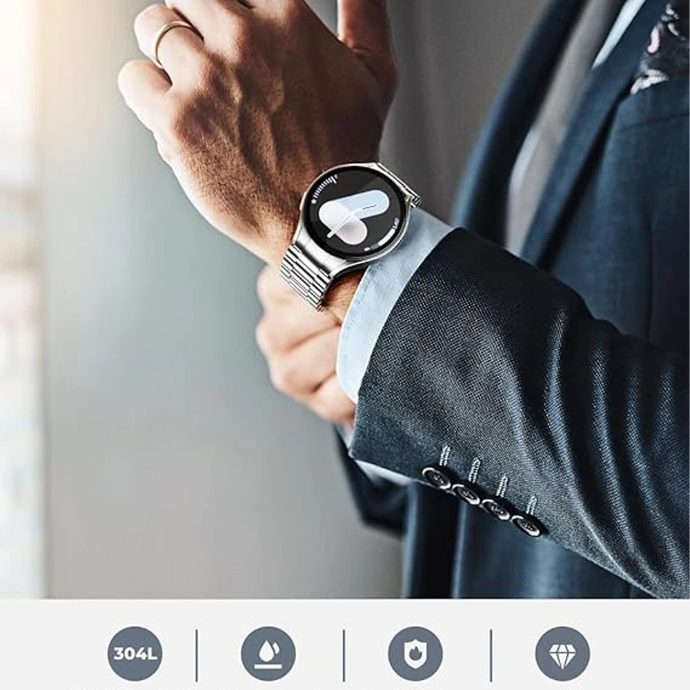 لا توجد فجوات الفرقة لساعة سامسونج جالاكسي 7/ 7 LTE 44 مللي متر Watch6 4 الكلاسيكية 43 47 مللي متر 5Pro 45 مللي متر حزام أساور الفولاذ المقاوم للصدأ الرسمية #5