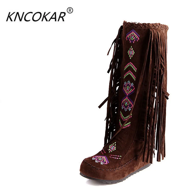 

Новые модные узоры внутри страны, восстанавливающие древние способы отдыха, ботинки с кисточками, ботинки на плоской подошве