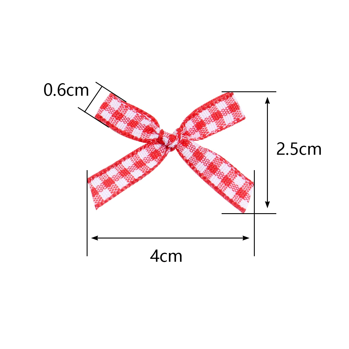 (50 Pcs/pack) 4*2.5cm Colored Ribbon Bows Small Size Lattice Ribbon Bow Flower Craft Decoration Handwork DIY Party Decoration