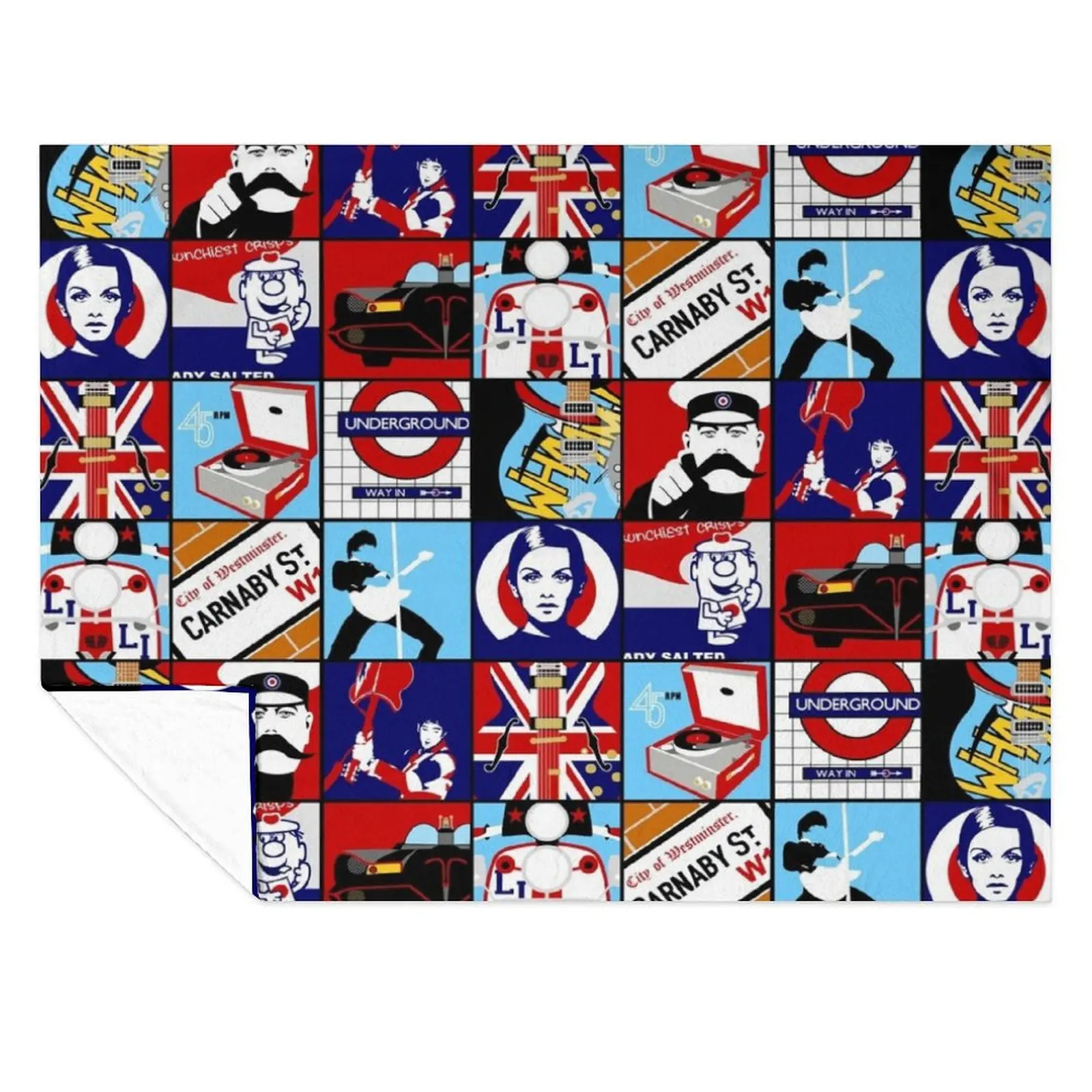 

Iconic mod pop art Throw Blanket Winter beds Decorative Sofas manga Shaggy Blankets