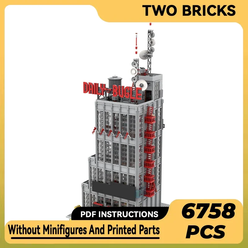 Technical Moc Bricks Model Double Daily Bugle Office Tower Modular Building Blocks Gifts Toys For Children DIY Sets Assembling