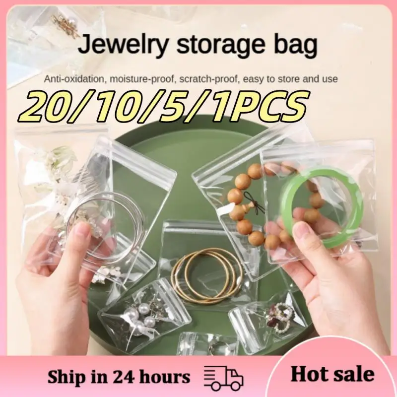 20/10/5/1PCS Transparent Self-sealing Bag Anti-oxidation Thickened Jewelry Literary Jade Gold Earring Jewelry Storage Sealed Bag