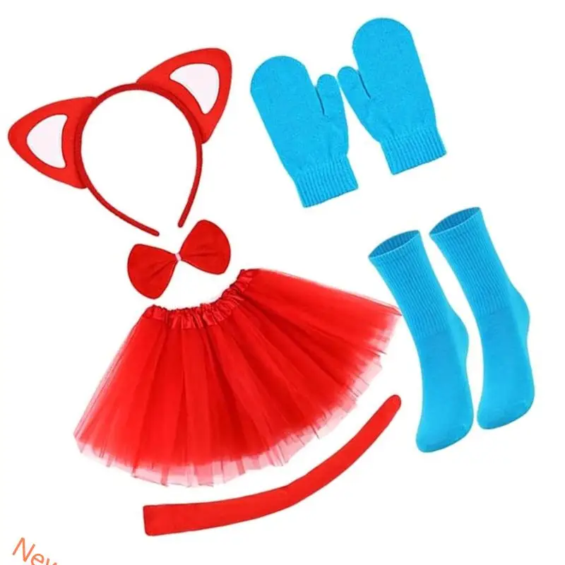 مجموعة أزياء القطط في هالوين القطط القفازات التيل التيل الأذن جوارب و bowtie for boy girl عيد الميلاد القطط للعب يلعب الزي.