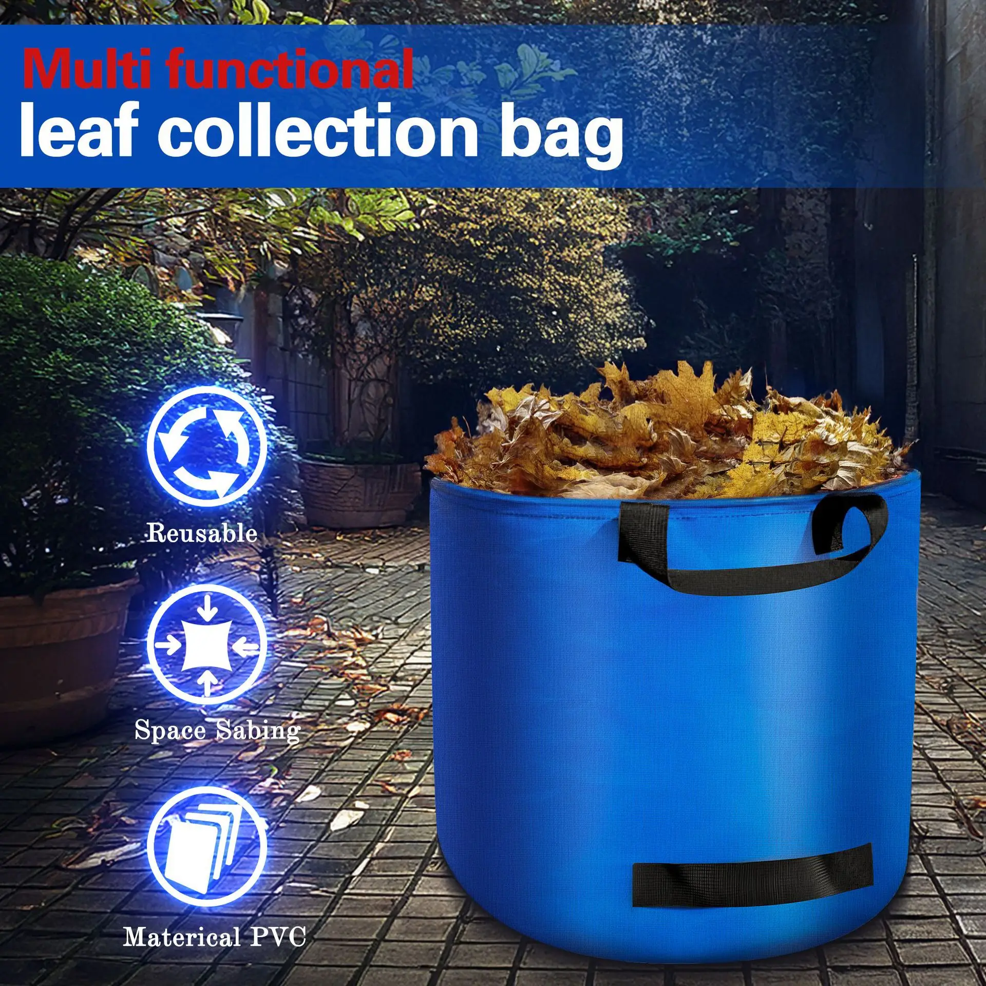 

PP Waterproof Woven Garden Grow Bag Cross-Border Leaf and Plant Garbage Collection for Waste Miscellany