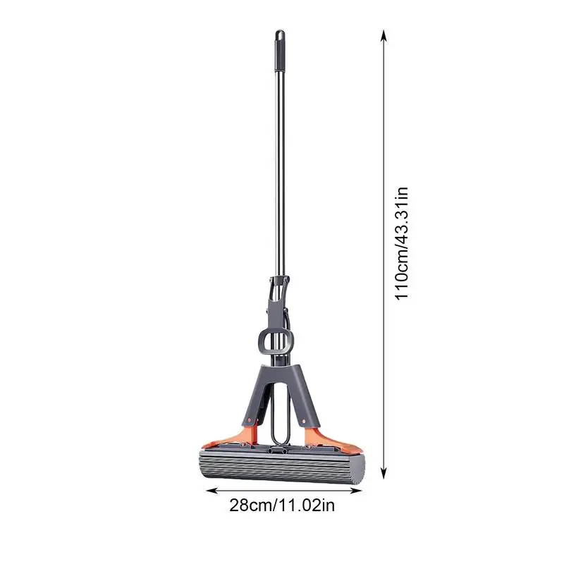 Floor Roller Mop Adjustable Handle Floor Roller Mop In PVA Sponge Efficient Cleaning Absorbent Sponge Mop For Hardwood Marble