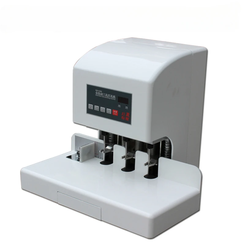 Automatic Electric 3-Hole Punching Machine 50mm/1.96 Inches for Loose-Leaf Paper Binding