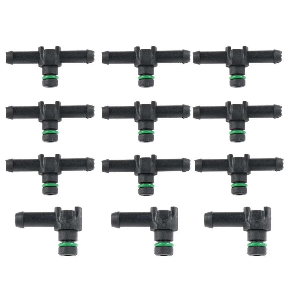 12Pcs Diesel Injector Return Pipe Connector Leak Off 9Pcs T Pipe  3Pcs L Pipe for DENSO Injector Accessories Parts Wholesale