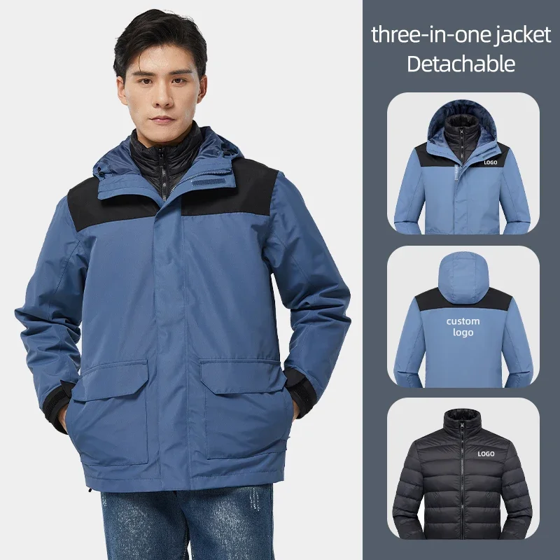 Fashion Removable Down Jacket Outdoor Winter Coat Clothes Custom Design hooded winter Padded Jacket