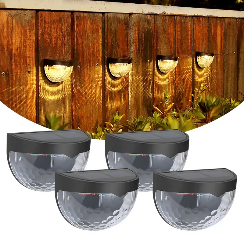 

2/4 Pack LED Solar Fence Lights Outdoor Waterproof Wall Lights Corrugated Lights for Fence Terrace Garden Path Decorative Lights