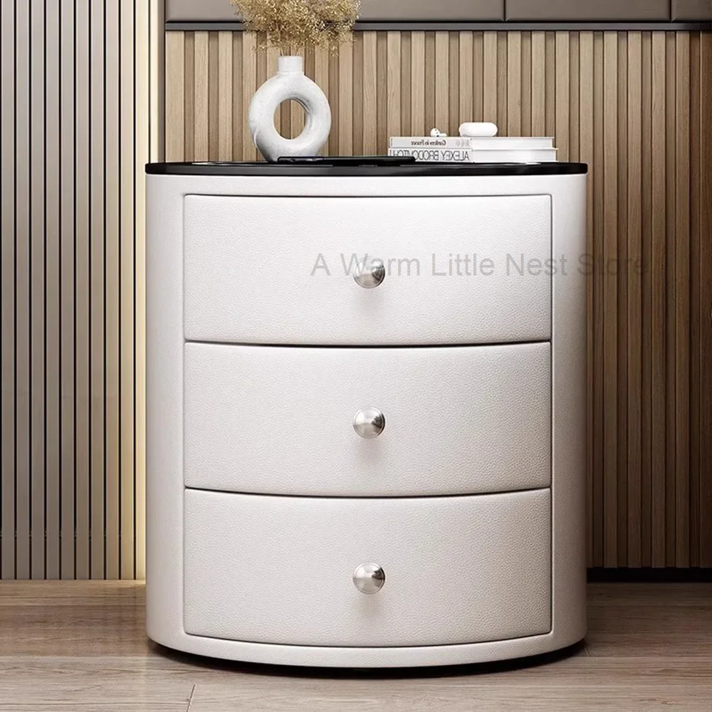 Drawers Nordic Bedside Table Bedroom Smart Mobile Storage Nightstands Luxury Multifunction Muebles Household Civil Furniture