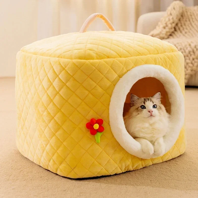 

New Winter Pet House Dog Soft Nest Kennel Cozy Sleeping Warm Cave Cat Dog Kitty Basket Cats Bed For Small Medium Dogs Cats