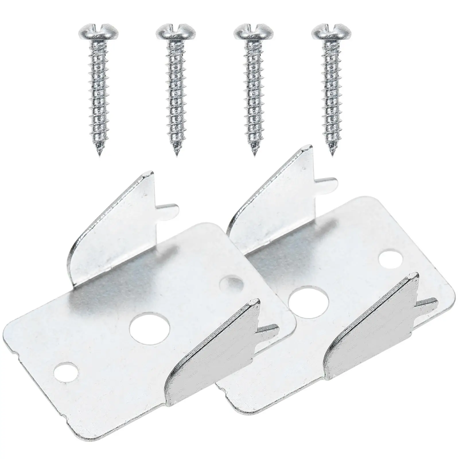 

2 Sets Curtain Rod Brackets Silver Metal Wall Mount Lightweight Bedroom Kitchen Hardware Accessories