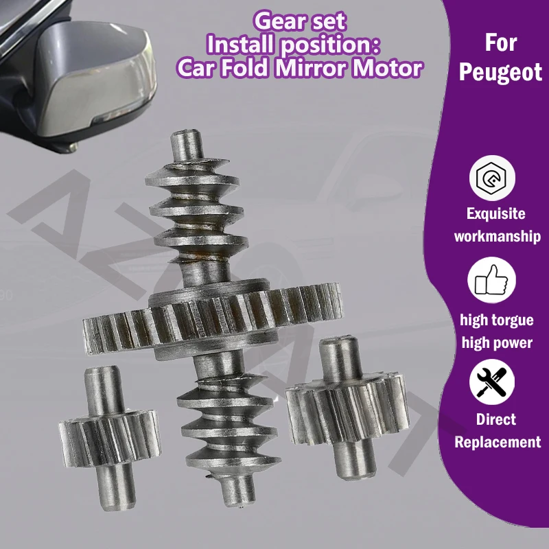 

1/5PCS AZGIANT For Peugeot 607 1007 307 cc 307SW Car 35/15T metal gear sets of Exterior Auxiliary power folding mirror R L motor