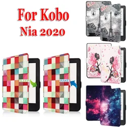 Kobo NIA 2020 스마트 보호 쉘 슬림 케이스, 자동 수면 깨우기 커버, PU 가죽 리더 스킨, 6 인치 전자책 N249