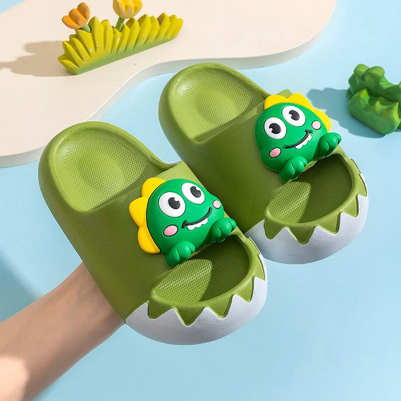 Kids Rubber Slippers Kids Slippers Children Boys Girls Summer Cartoon Indoor Home Anti-Slip Soft Sole Sandal Outdoor Flip-Flops