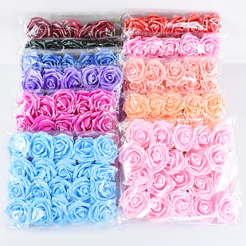 

10/20pcs 8CM Artificial PE Foam Rose Flowers Bridal Bouquets Flower For Wedding Centerpieces Arrangements Party Home Decorations