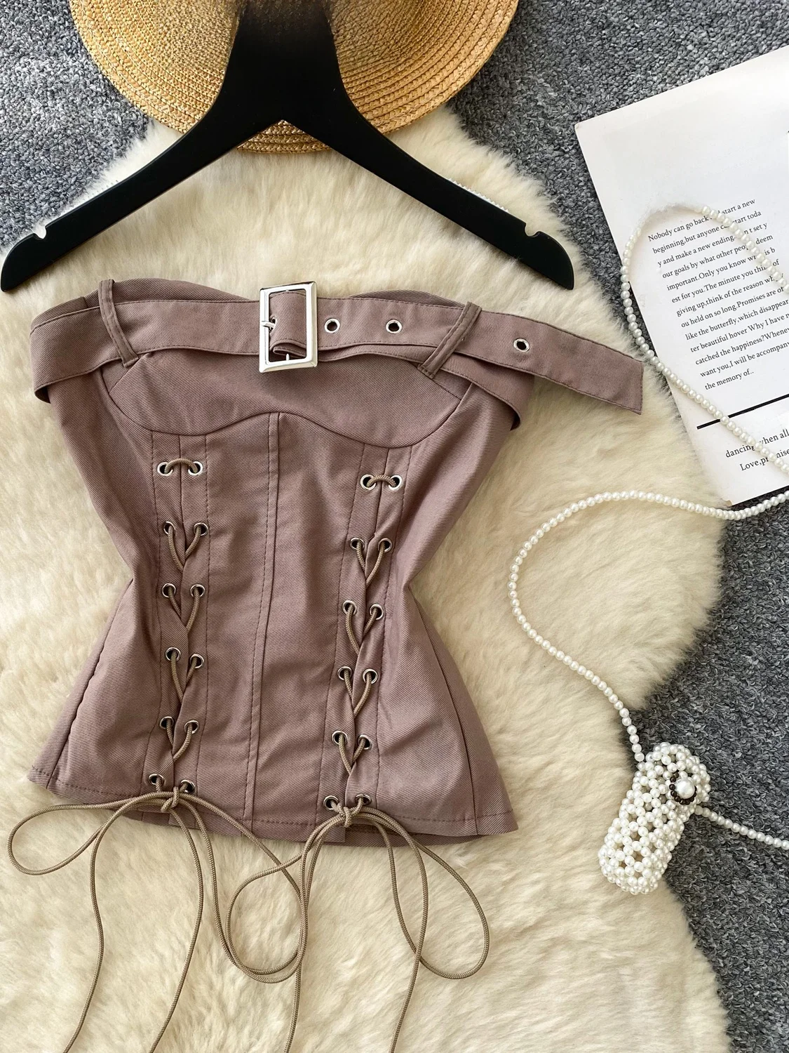 

Ele Pure Desire Spicy Girl Design Женский топ на бретельках Slim Fit Svel Осенняя универсальная верхняя одежда Очаровательная...