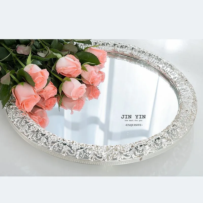 China Dongfeng Iron Jewelry Tray Living Room Fruit Dessert Plate Carved Dessert Table Cosmetics Jewelry Storage Plate