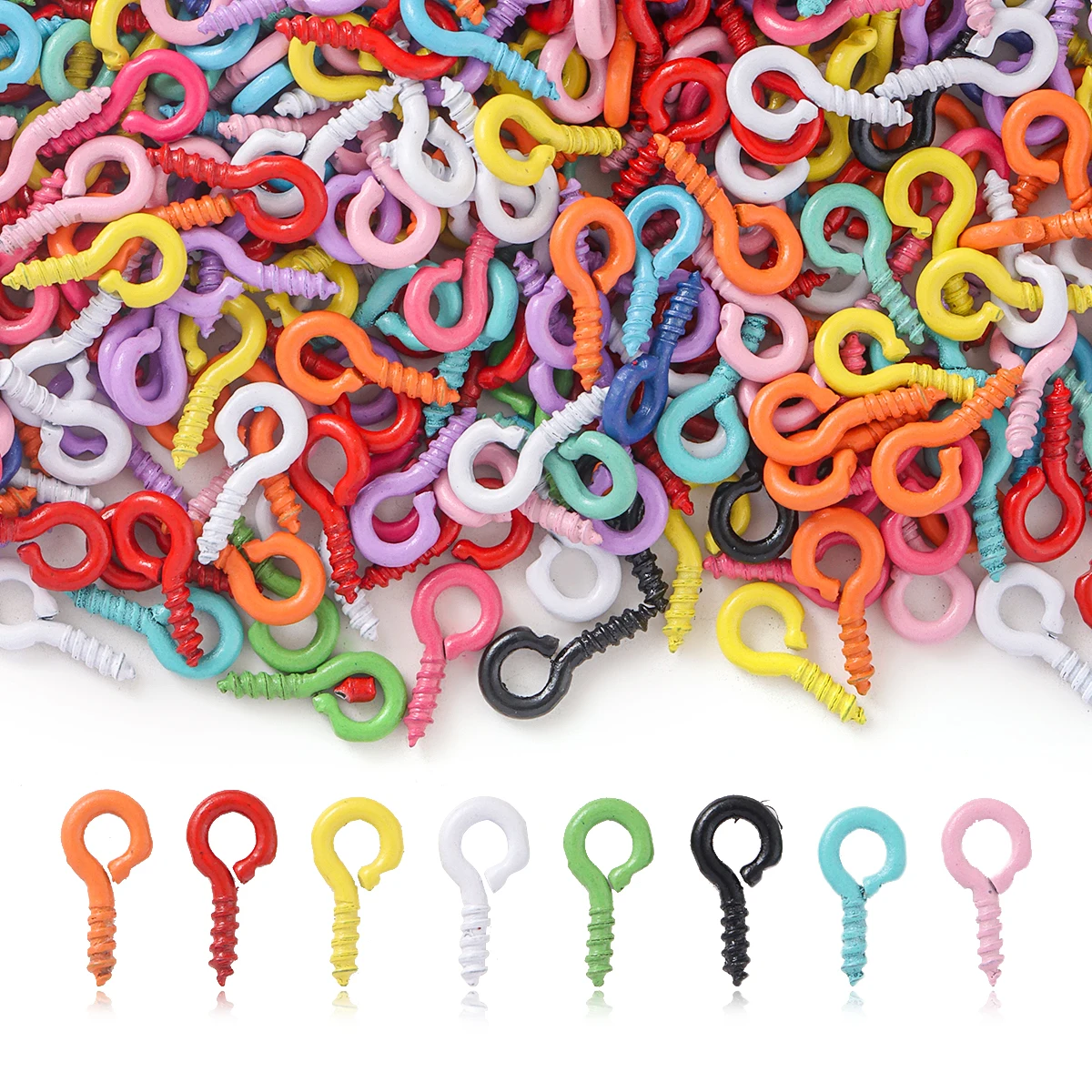 

300/500 pice color mixed 4x 8mm metallic sheep eye stud multicolor screw diy jewelry accessories key chain pendant accessories