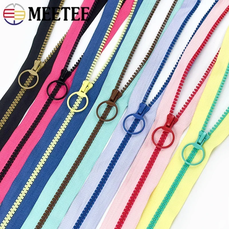 2/5/10Yards Meetee 5# Resin Zippers Tape & Zipper Slider Bag Coat Decorative Coil Zips Repair Kit DIY Clothes Sewing Accessories