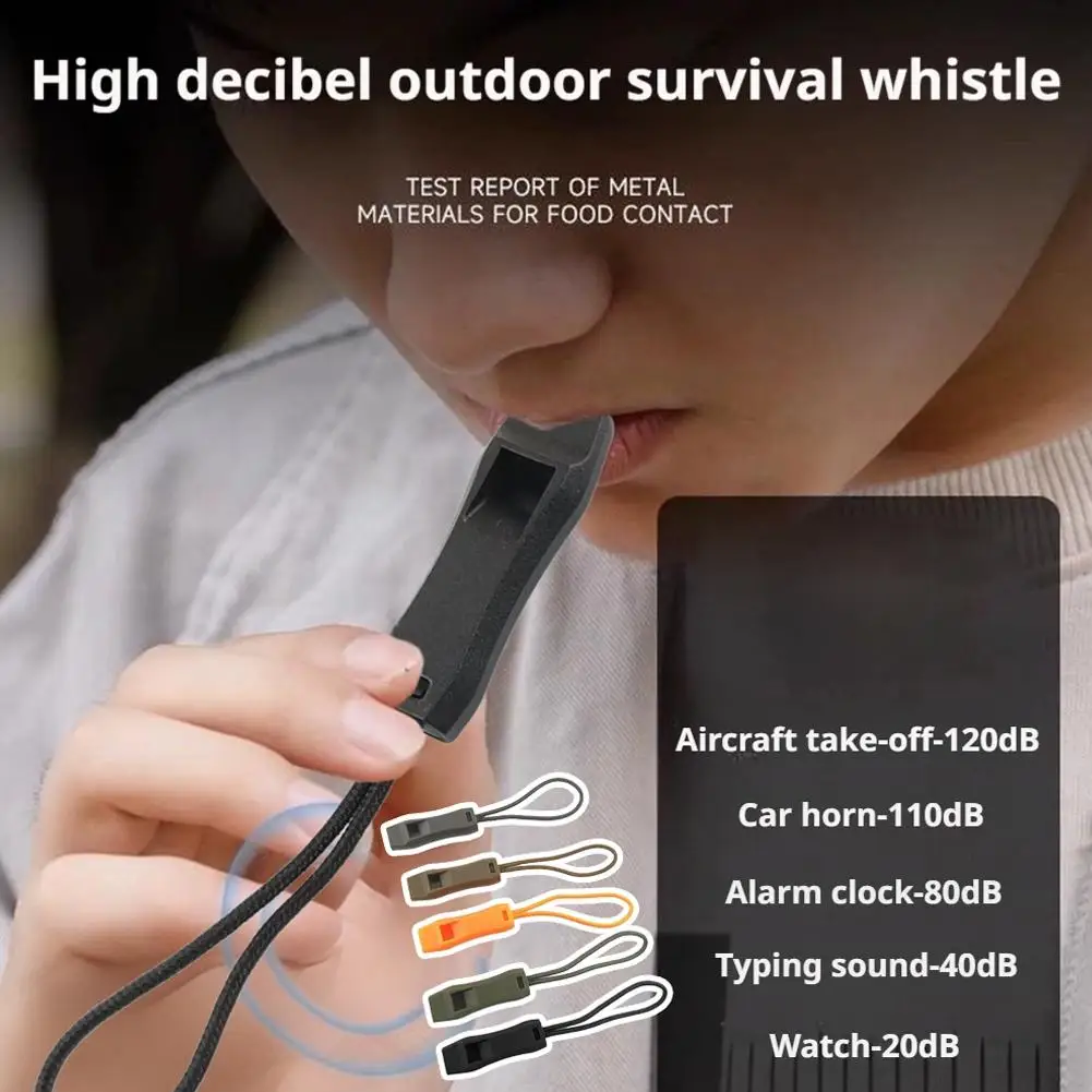 Plastic Emergency Survival Outdoor Double Frequency Multifunction Whistle Sports Safety Whistle Pipe Double Rope Tail Water G2U0