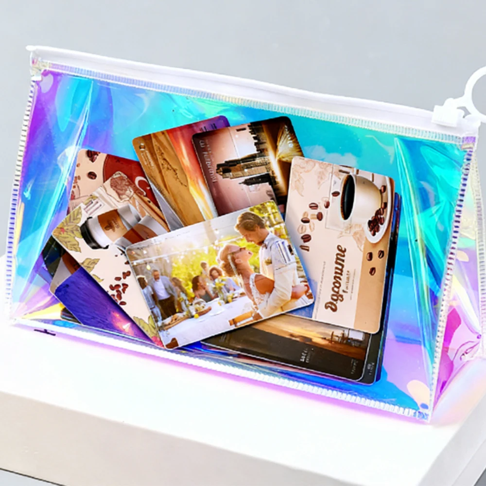 100Pcs/LOT Custom Logo Card USB Stick Pendrive 8GB 16GB Pen Drive USB Memory Promotional Pendrive Free Iridescent Cosmetic Bag