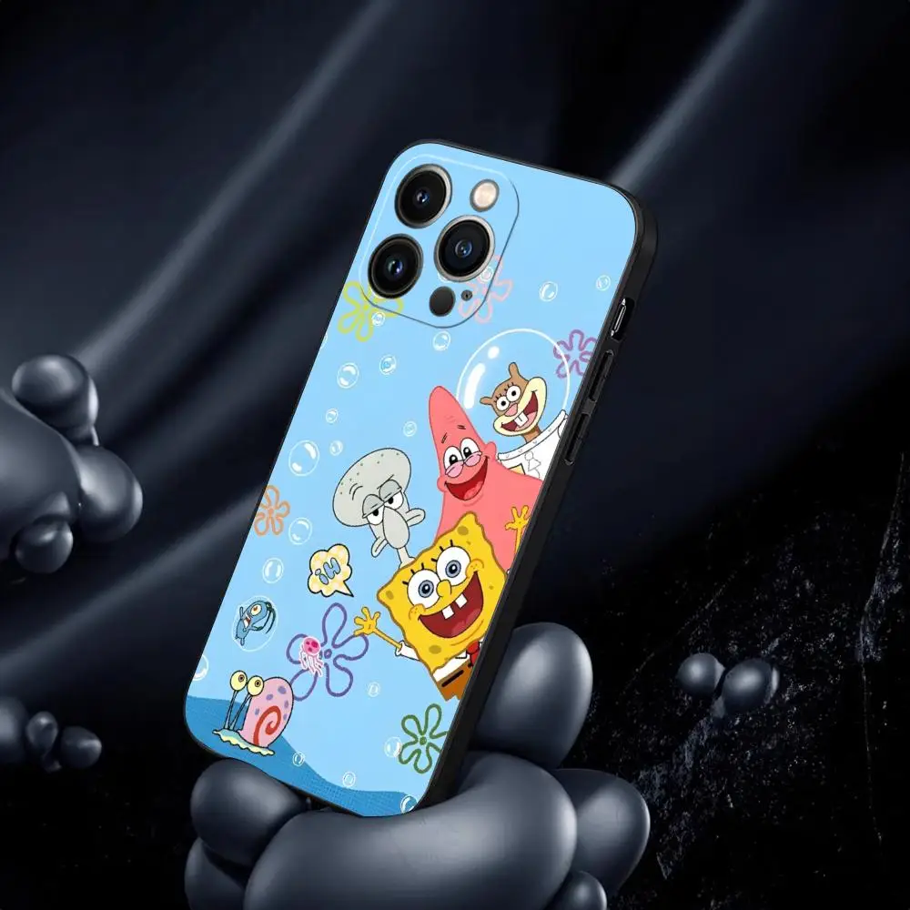 S-SpongeBob-S-SquarePants Phone Case For Iphone 15 14 13 Mini 11 12 Pro Max Xr X Xs 7 8 Plus Shockproof Back Cover