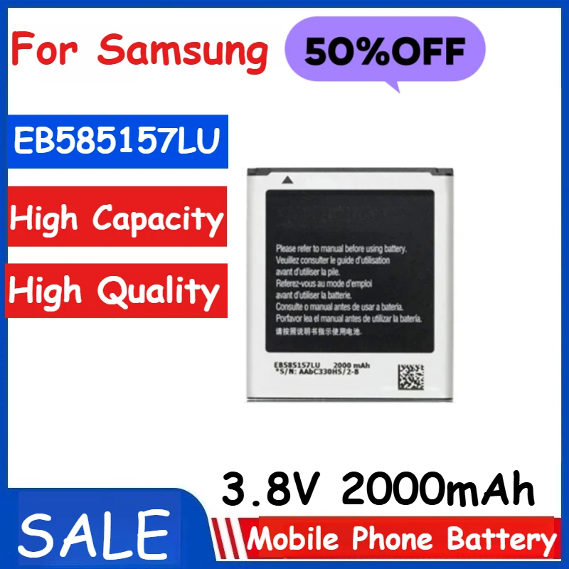 3,8 В 2000 мАч аккумулятор для телефона EB585157LU для Samsung Galaxy Beam i8530 i8558 i8550 i8552 i869 i437 G3589 Совершенно новое высокое качество
